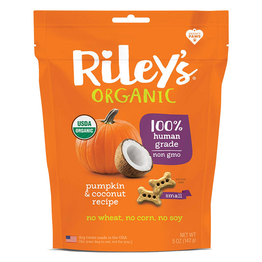 Riley’s Organics Pumpkin & Coconut Dog Treats | Large Bone | 5 oz