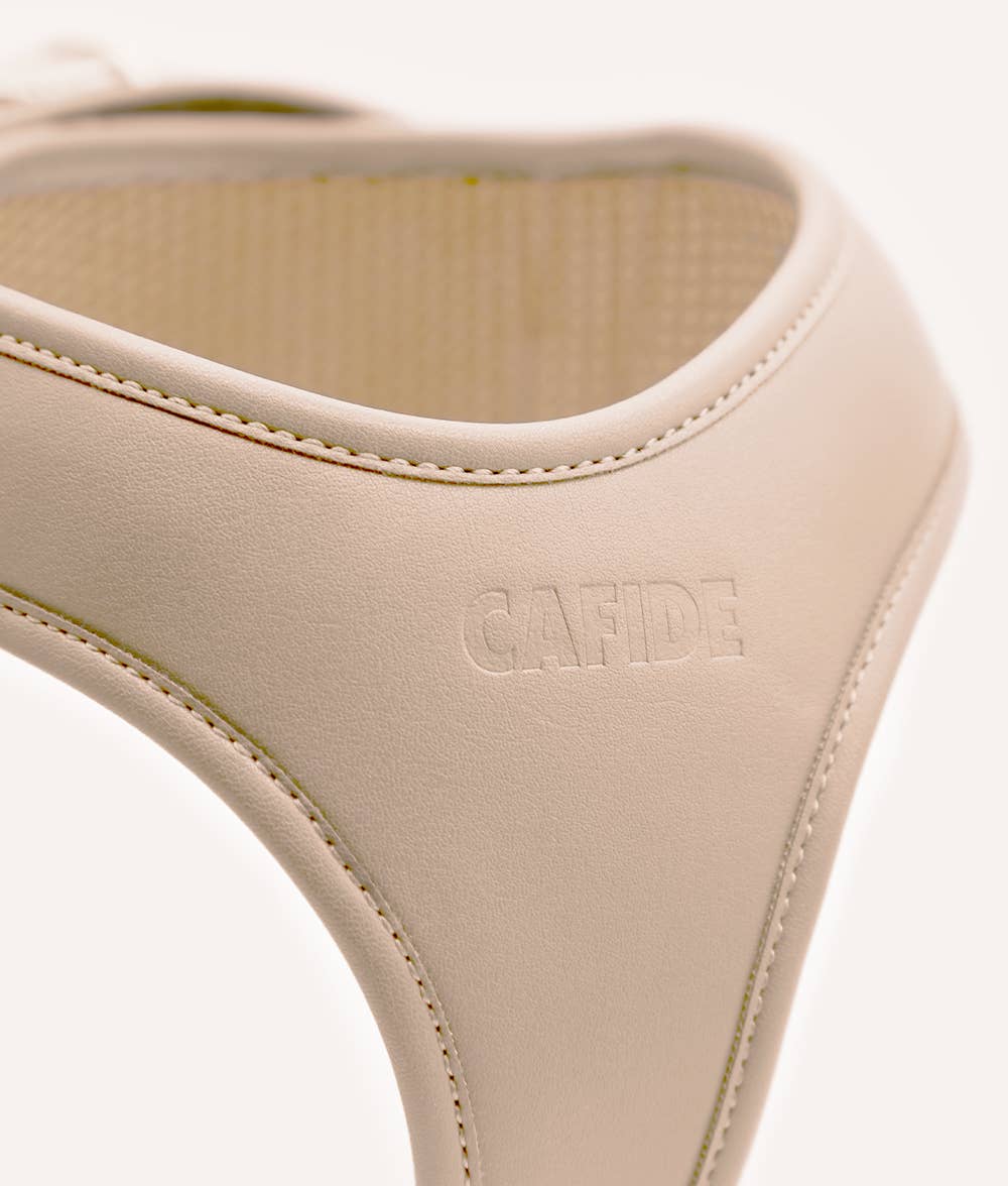 Beige Vegan Leather Harness, Jala: XS