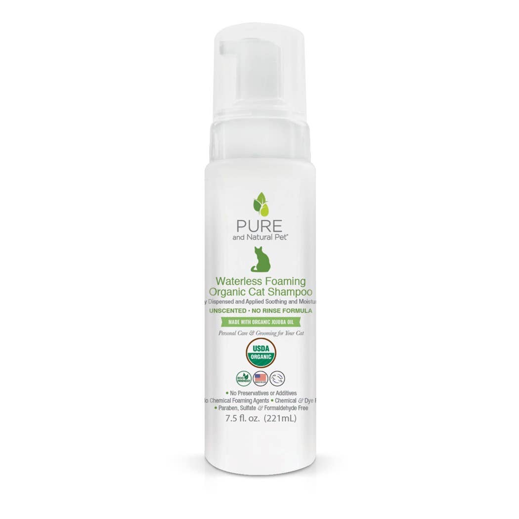 Waterless Foaming Organic Cat Shampoo | Unscented | 7.5 oz