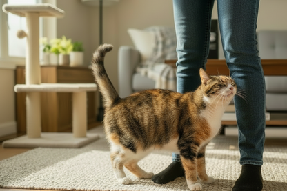 Happy cat displaying playful, enriched behavior after catnip and valerian play