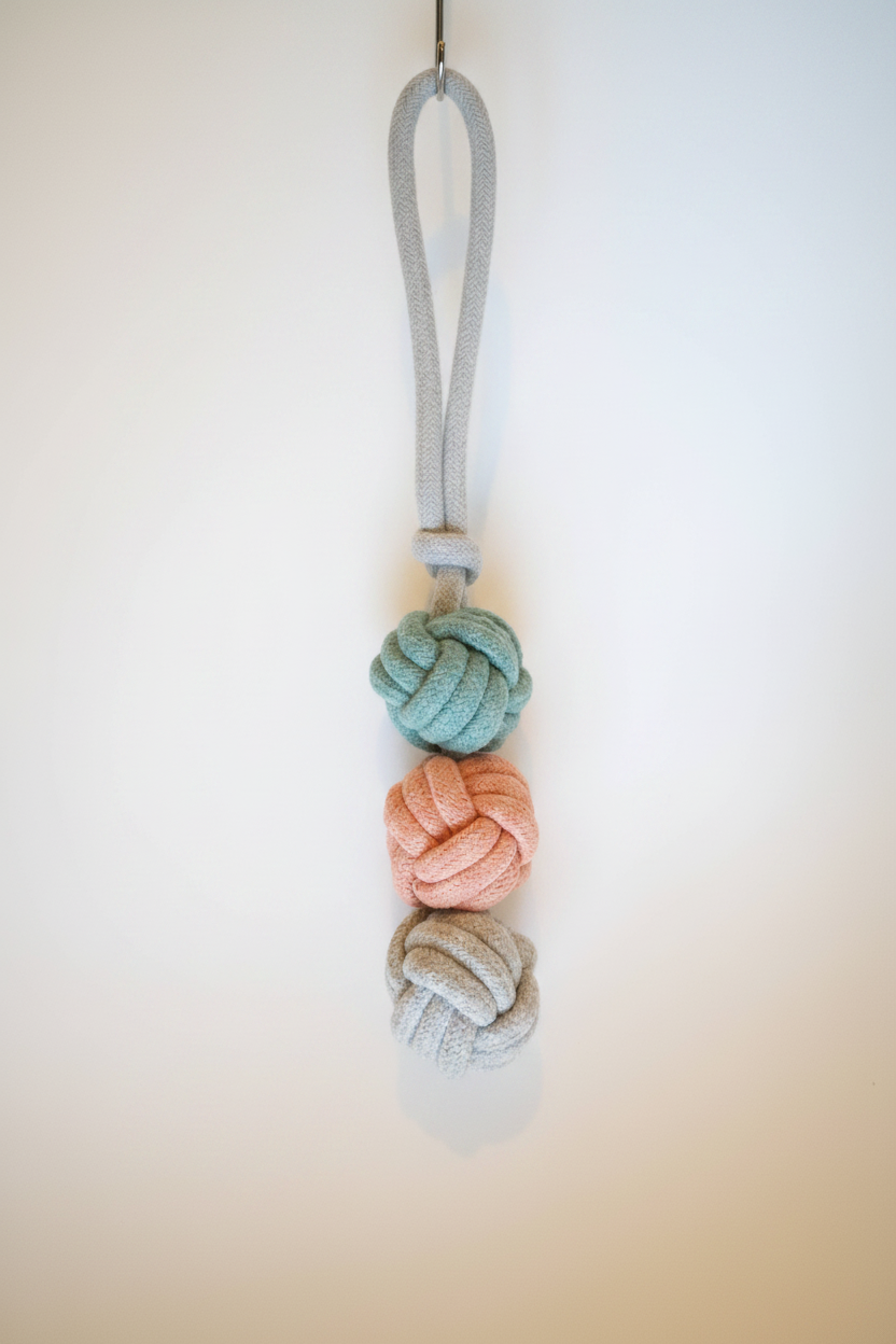 Hanging Handmade Ice Cream Rope Ball Dog Toy