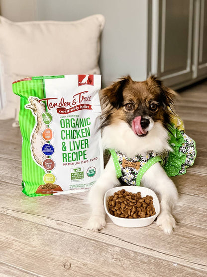 Organic Chicken & Liver Recipe Dry Dog Food | 4 lb