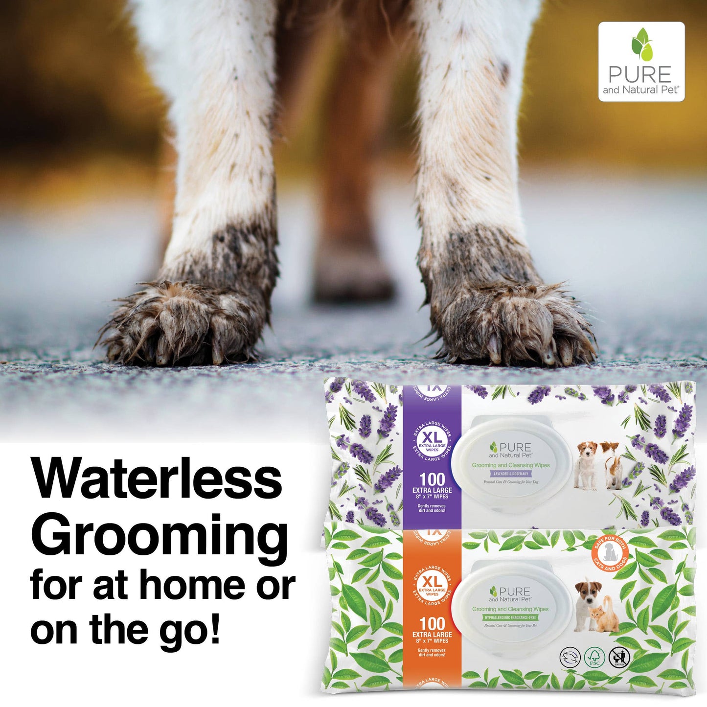 Grooming & Cleansing Wipes for Dogs & Cats / Fragrance-Free
