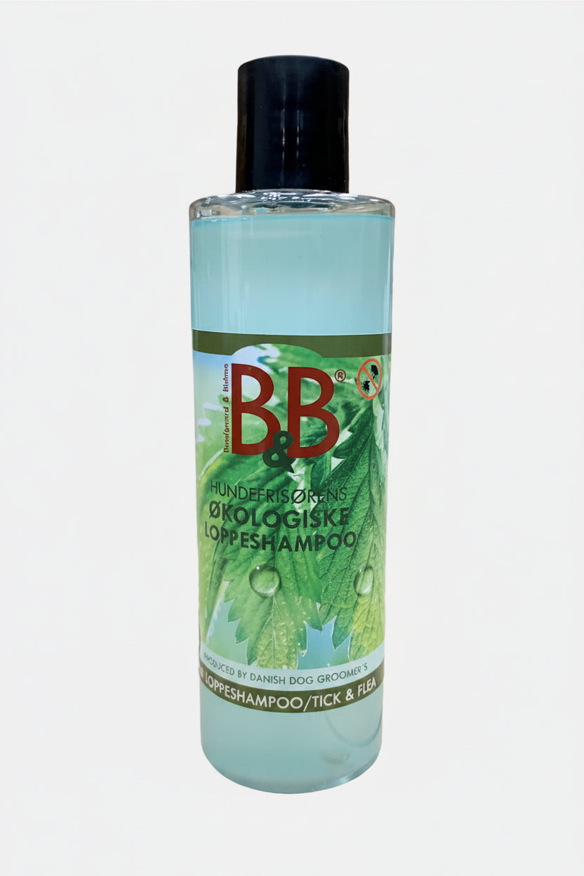 B&B Organic Flea Shampoo 250 mL for dogs with Neem and Aloe Vera