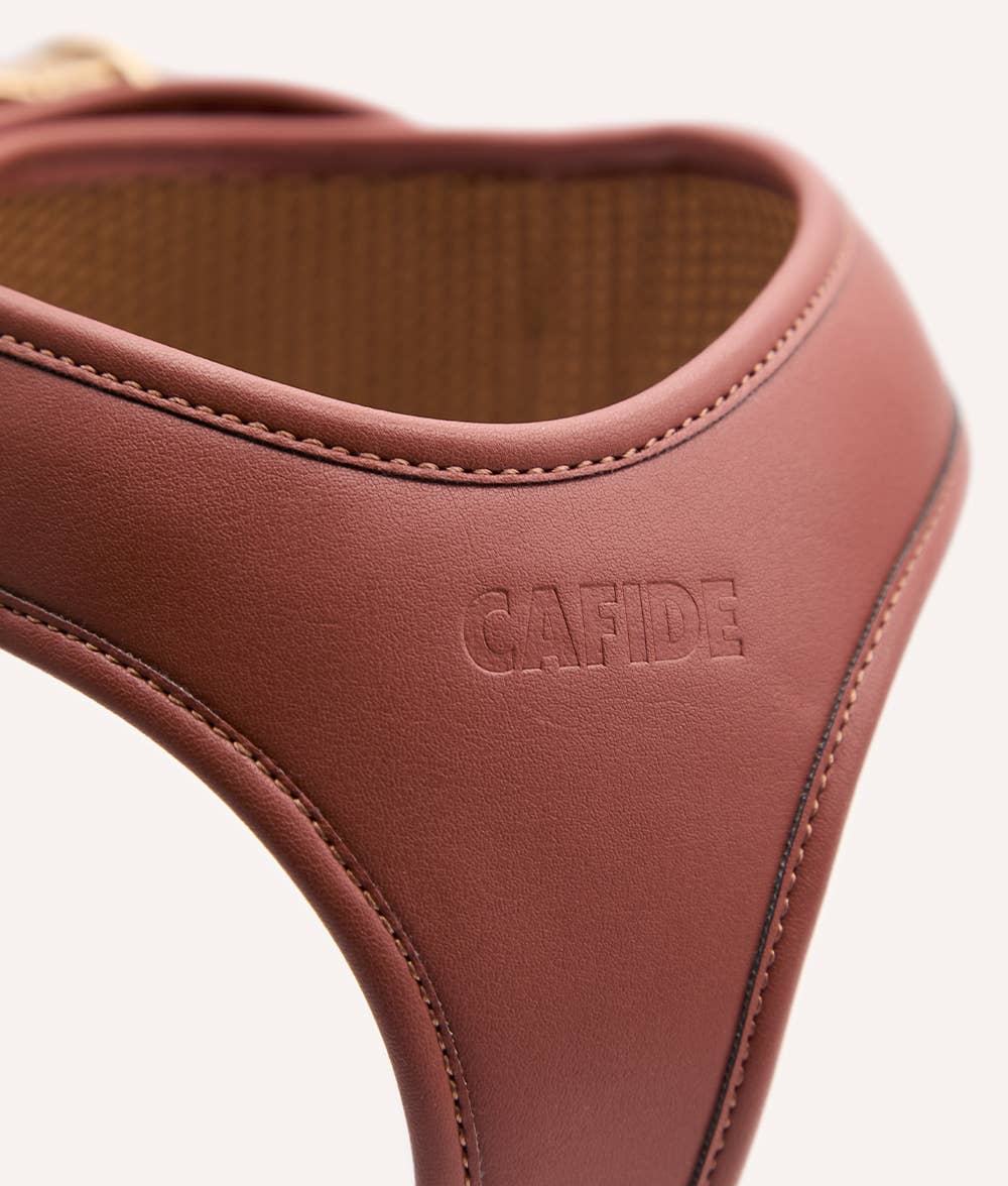 Brown Vegan Leather Harness, Jala: M