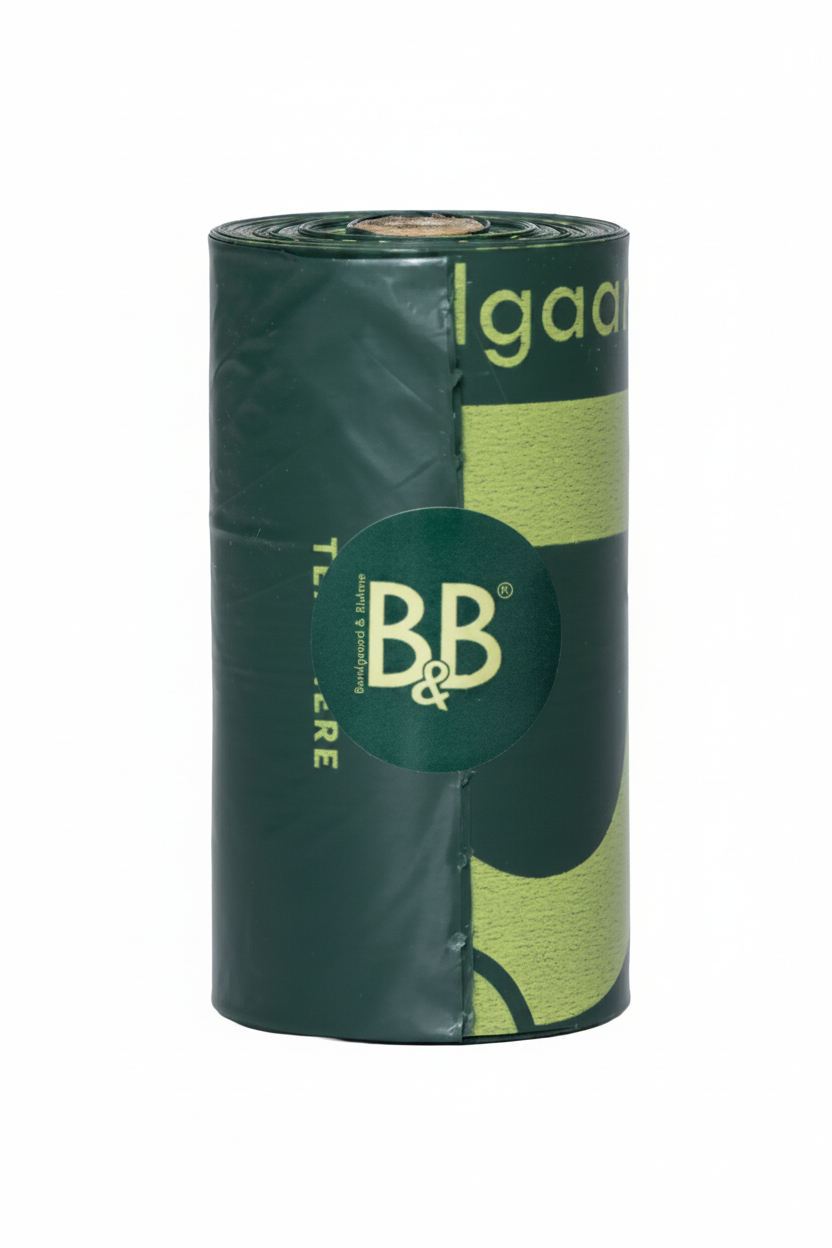 B&B Poop Bags from Ocean-Bound Plastic single roll