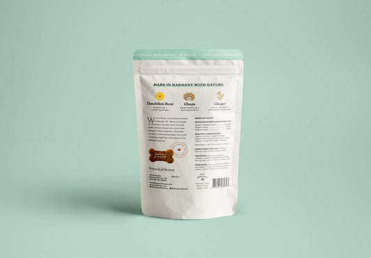 Botanical Bones Inner Glow organic dog treats package back