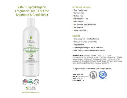 2-in-1 Hypoallergenic Fragrance+Tear Free Shampoo/Conditionr