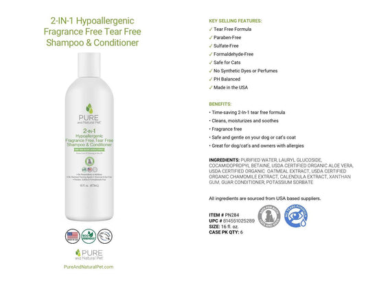 2-in-1 Hypoallergenic Fragrance+Tear Free Shampoo/Conditionr