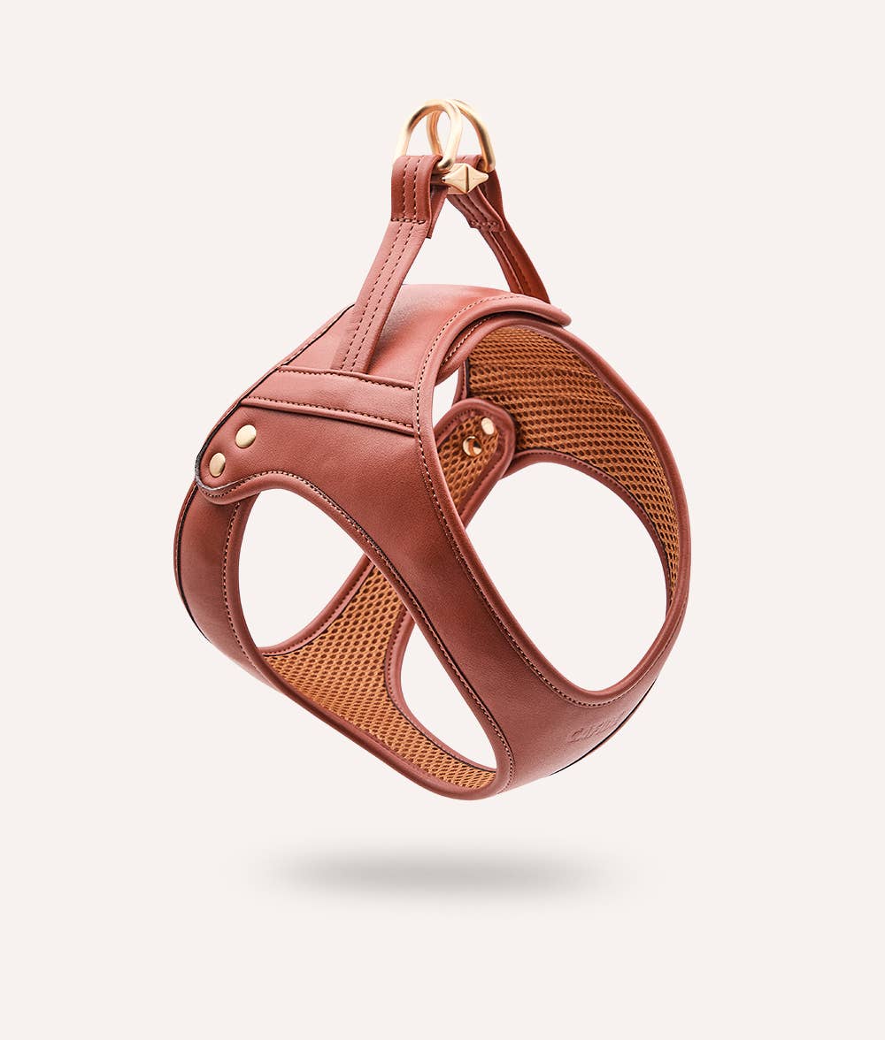 Brown Vegan Leather Harness, Jala: M