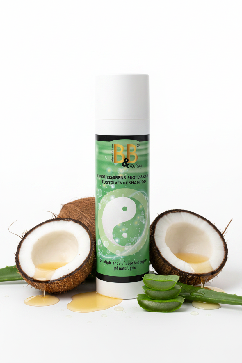 B&B Dog Hairdresser’s Professional Moisturizing Shampoo with coconut and aloe ingredients