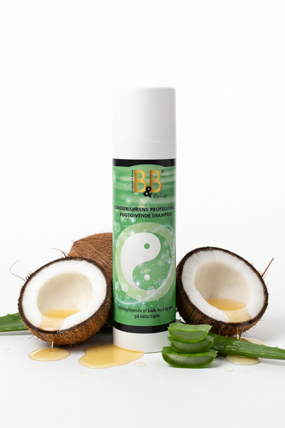 B&B Dog Hairdresser’s Professional Moisturizing Shampoo with coconut and aloe ingredients