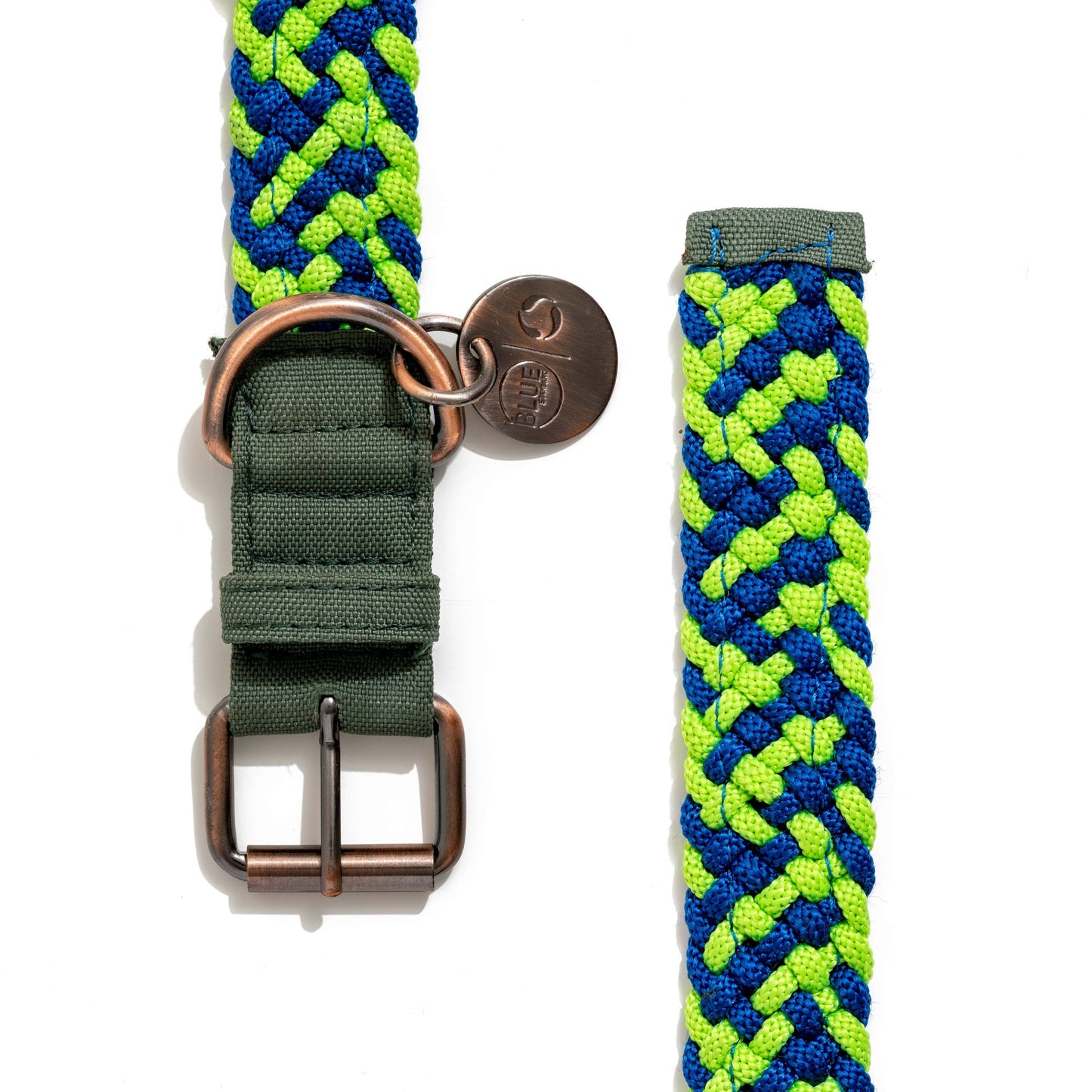 BetterCollar - 100% Fairtrade Recycled Ocean Bound Plastic D: Neon Green & Royal Blue / Small