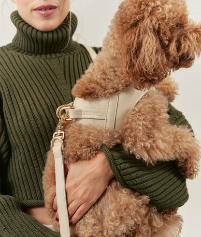 Beige Vegan Leather Harness, Jala: XS