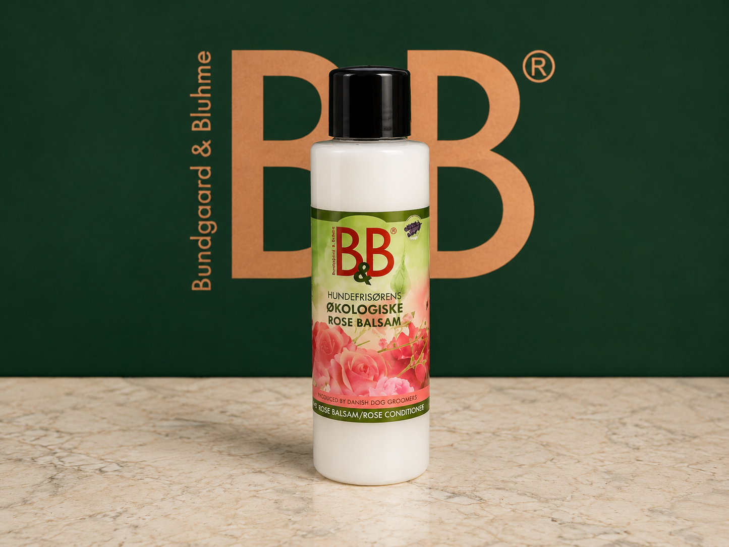 B&B Organic Rose Balm 100 mL bottle, front view