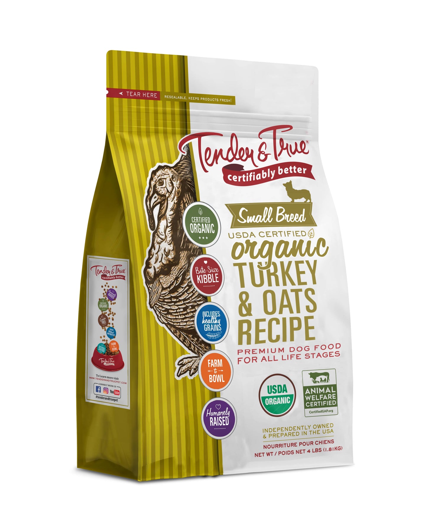 Organic Small Breed Turkey & Oats Recipe Dry Dog Food | 4 lb