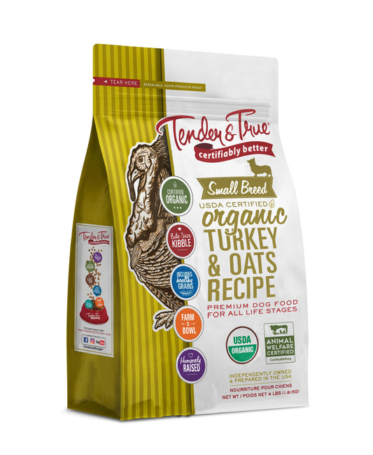 Organic Small Breed Turkey & Oats Recipe Dry Dog Food, 4lb.