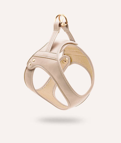 Beige Vegan Leather Harness, Jala: XS