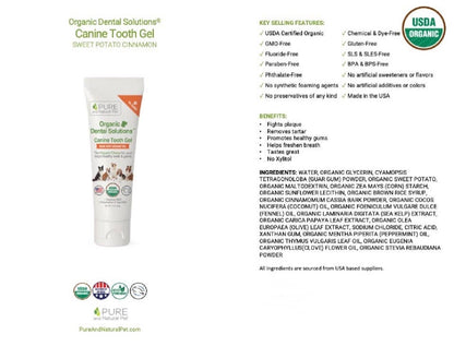 Pure and Natural Pet Tooth Gel for Dogs product information and ingredients
