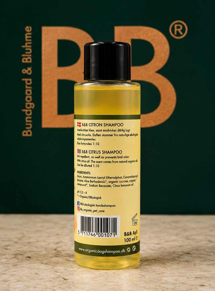 B&B Organic Citrus Shampoo for Dogs | 100 mL