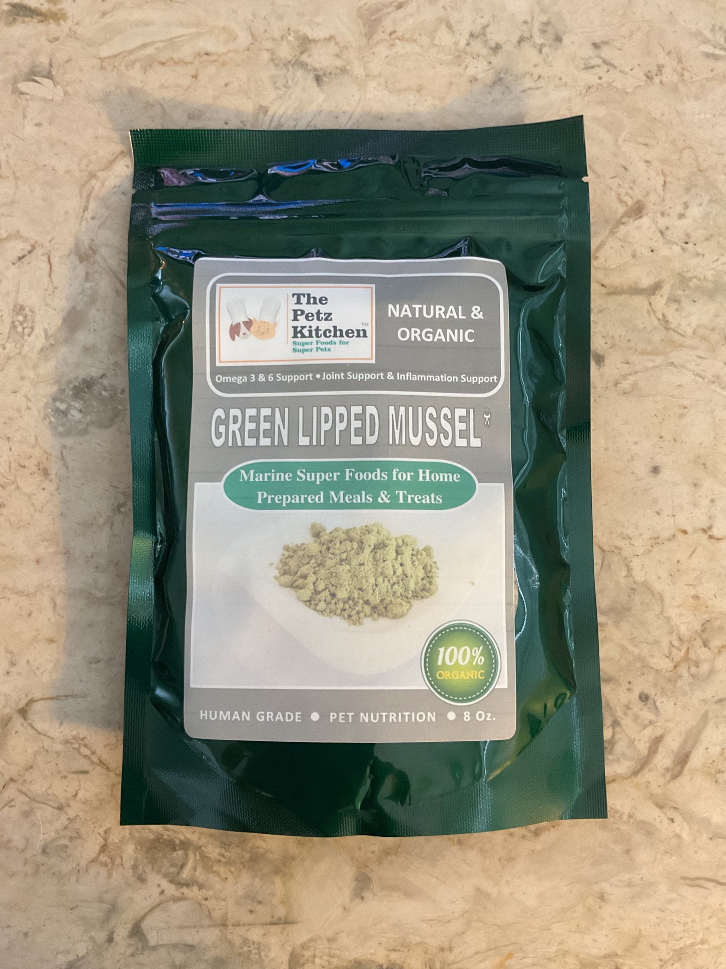 Green-Lipped Mussel Meal Topper for Dogs & Cats front package