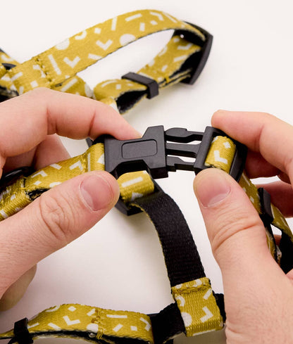 Memphis Mustard Design Recycled PET Harness, Juno: S