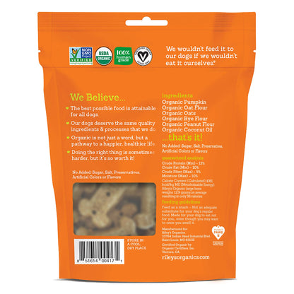 Riley’s Organics Pumpkin & Coconut Dog Treats | Large Bone | 5 oz
