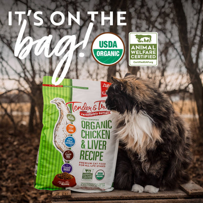 Tender & True Organic Chicken & Liver Recipe Dry Cat Food – 3 lb