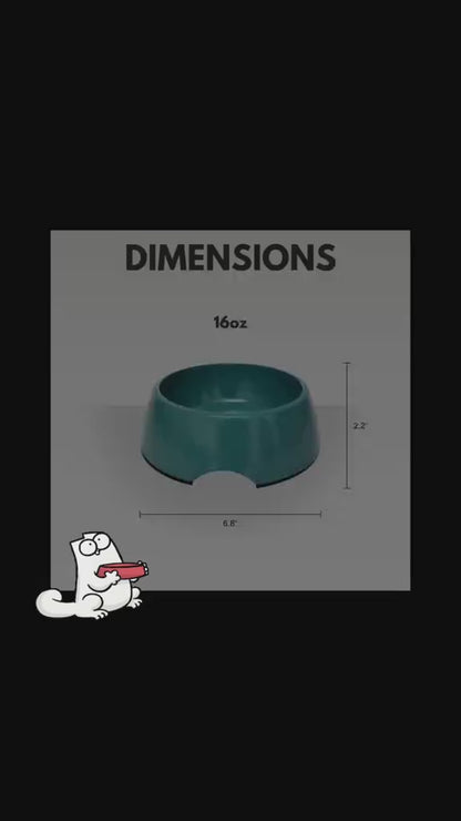 Bamboo Dog Bowl - Eco-Friendly, Non-Toxic, Teal Blue Design: Medium (16 oz)