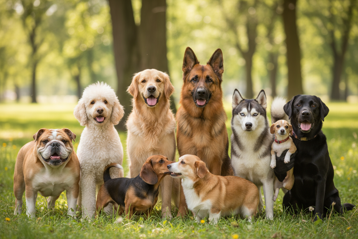 Variety dog breeds